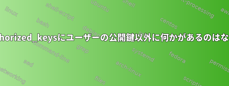 ~/.ssh/authorized_keysにユーザーの公開鍵以外に何かがあるのはなぜですか？