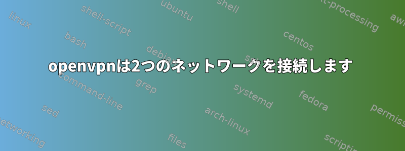 openvpnは2つのネットワークを接続します