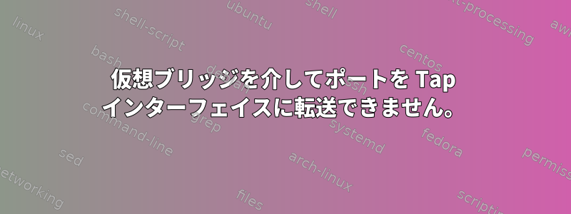 仮想ブリッジを介してポートを Tap インターフェイスに転送できません。