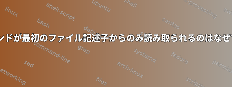 catコマンドが最初のファイル記述子からのみ読み取られるのはなぜですか？