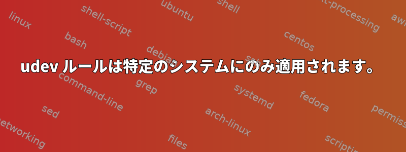 udev ルールは特定のシステムにのみ適用されます。