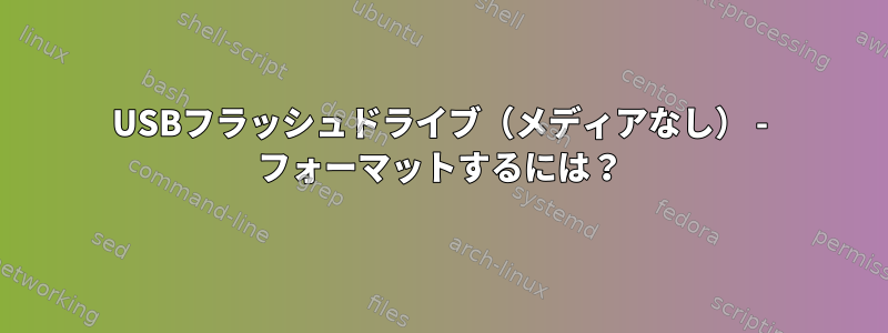 USBフラッシュドライブ（メディアなし） - フォーマットするには？