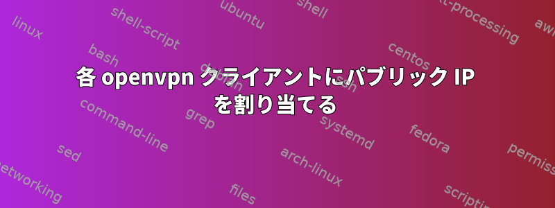 各 openvpn クライアントにパブリック IP を割り当てる