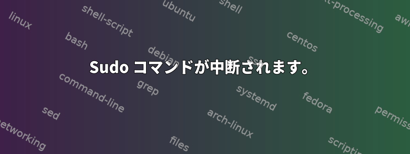 Sudo コマンドが中断されます。