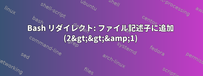 Bash リダイレクト: ファイル記述子に追加 (2&gt;&gt;&amp;1)