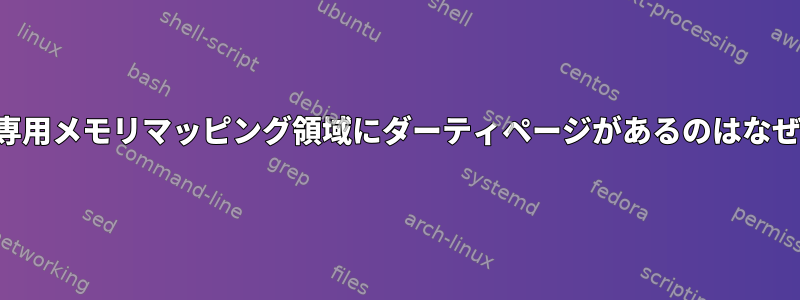 読み取り専用メモリマッピング領域にダーティページがあるのはなぜですか？