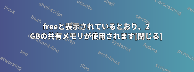 freeと表示されているとおり、2 GBの共有メモリが使用されます[閉じる]