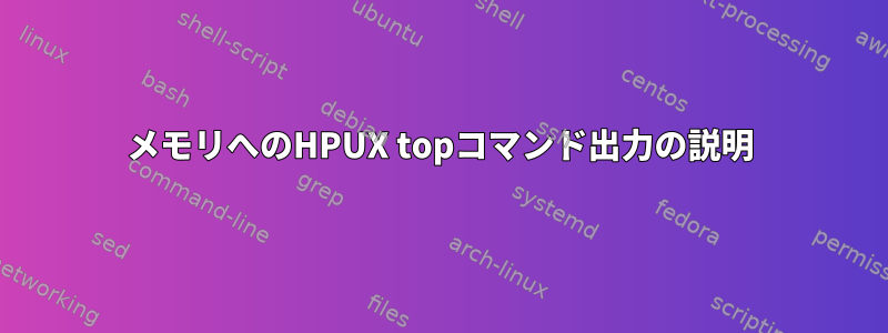 メモリへのHPUX topコマンド出力の説明