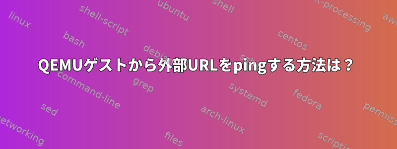 QEMUゲストから外部URLをpingする方法は？