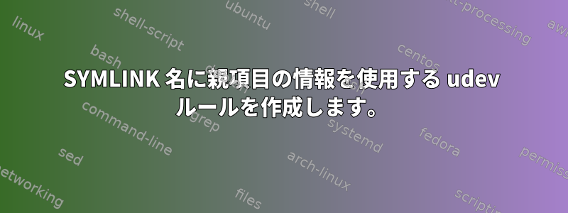 SYMLINK 名に親項目の情報を使用する udev ルールを作成します。