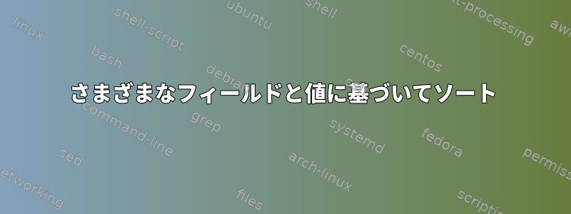 さまざまなフィールドと値に基づいてソート