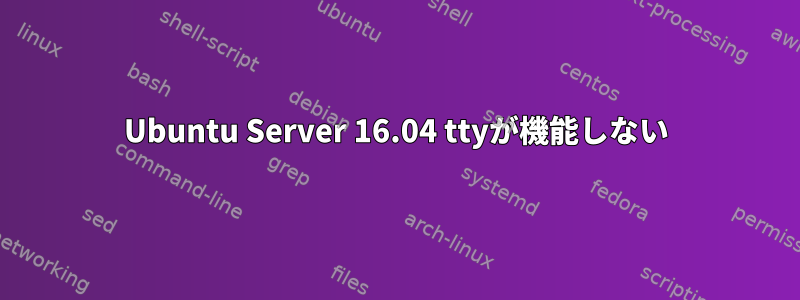 Ubuntu Server 16.04 ttyが機能しない