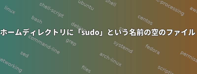 ホームディレクトリに「sudo」という名前の空のファイル