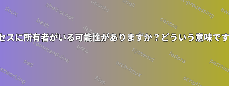 プロセスに所有者がいる可能性がありますか？どういう意味ですか？