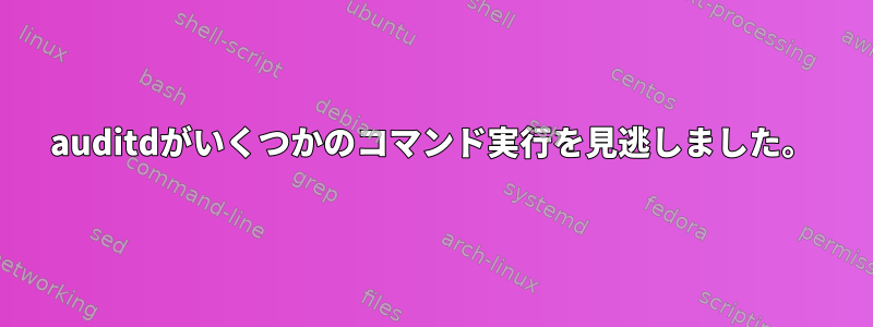 auditdがいくつかのコマンド実行を見逃しました。