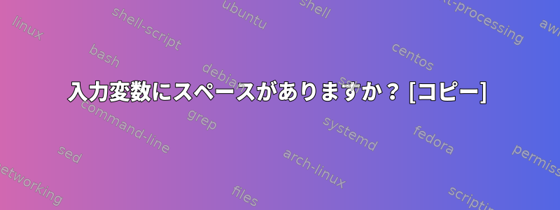 入力変数にスペースがありますか？ [コピー]