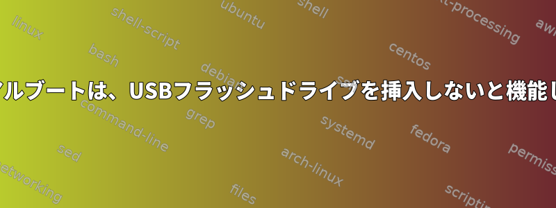 Kaliデュアルブートは、USBフラッシュドライブを挿入しないと機能しません。