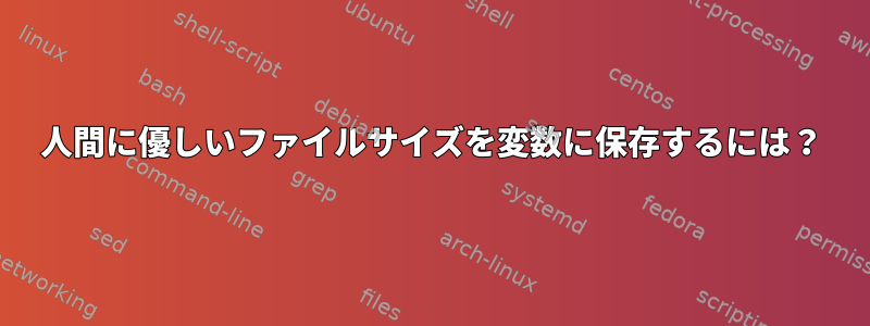 人間に優しいファイルサイズを変数に保存するには？