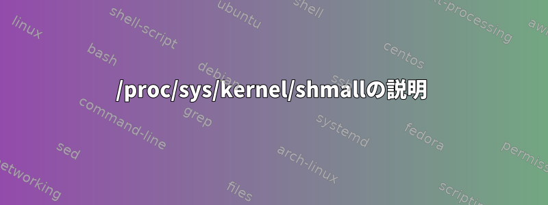 /proc/sys/kernel/shmallの説明