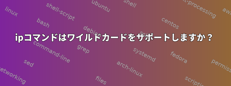 ipコマンドはワイルドカードをサポートしますか？