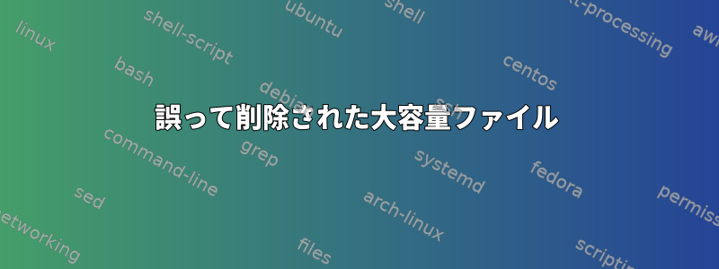 誤って削除された大容量ファイル