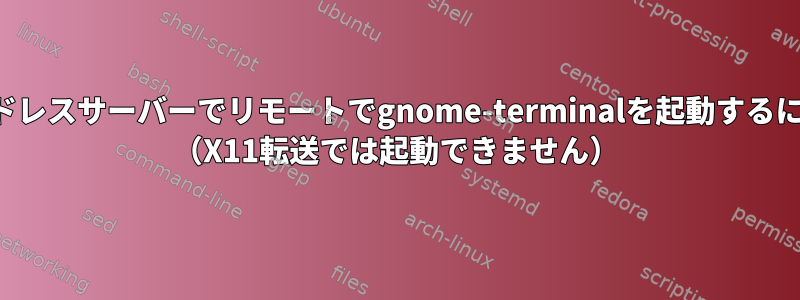 ヘッドレスサーバーでリモートでgnome-terminalを起動するには？ （X11転送では起動できません）