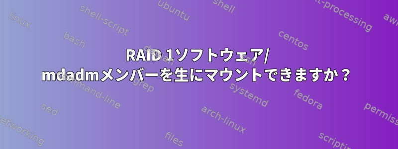 RAID 1ソフトウェア/ mdadmメンバーを生にマウントできますか？