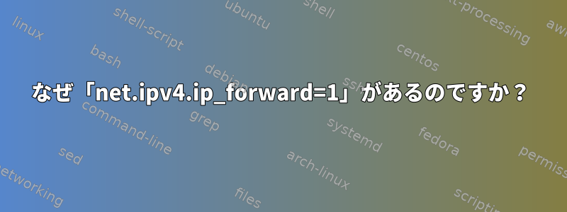 なぜ「net.ipv4.ip_forward=1」があるのですか？