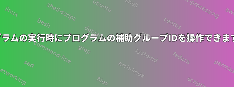 プログラムの実行時にプログラムの補助グループIDを操作できますか？