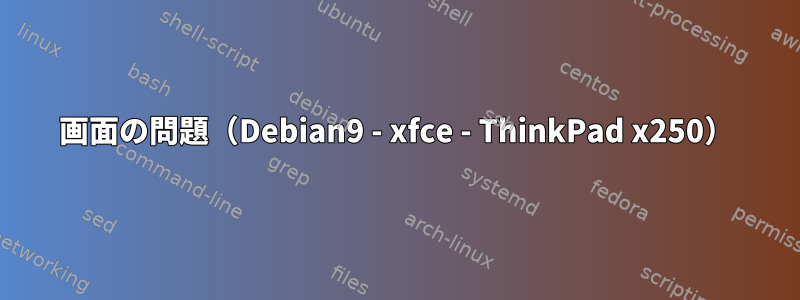 画面の問題（Debian9 - xfce - ThinkPad x250）