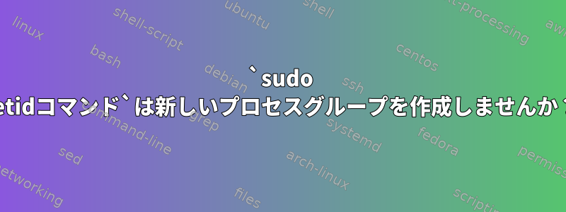 `sudo setidコマンド`は新しいプロセスグループを作成しませんか？