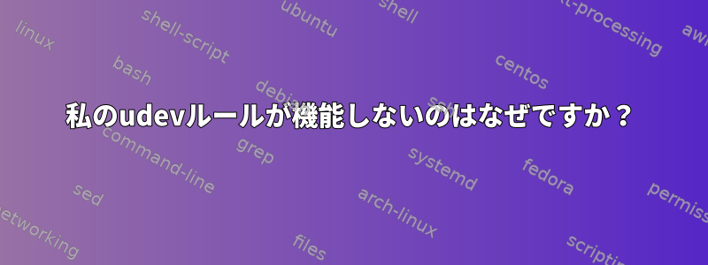 私のudevルールが機能しないのはなぜですか？