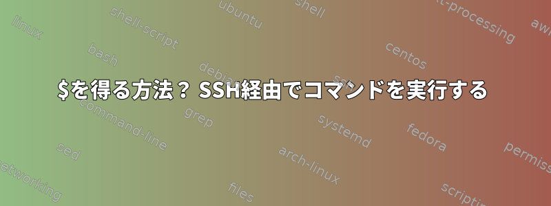 $を得る方法？ SSH経由でコマンドを実行する