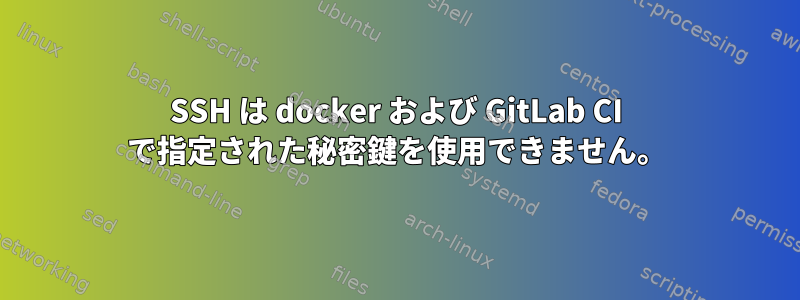 SSH は docker および GitLab CI で指定された秘密鍵を使用できません。