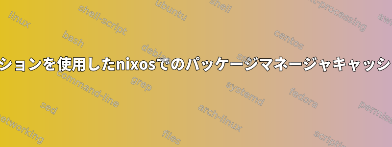 フルルートパーティションを使用したnixosでのパッケージマネージャキャッシュのクリーンアップ