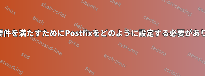 これらの要件を満たすためにPostfixをどのように設定する必要がありますか？