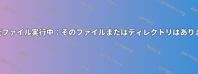 実行可能ファイル実行中：そのファイルまたはディレクトリはありません。