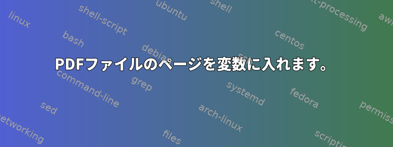 PDFファイルのページを変数に入れます。