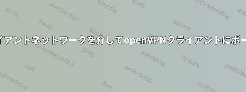 ローカルクライアントネットワークを介してopenVPNクライアントにポートを転送する