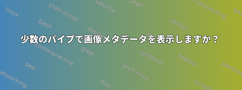 少数のパイプで画像メタデータを表示しますか？