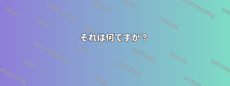 それは何ですか？