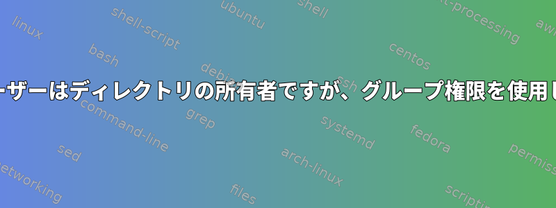 SMBユーザーはディレクトリの所有者ですが、グループ権限を使用します。