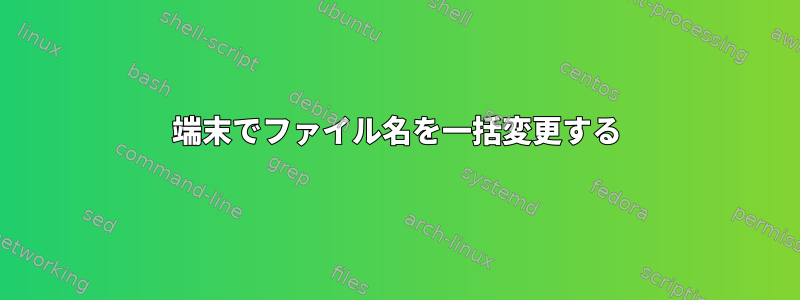 端末でファイル名を一括変更する