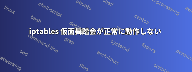 iptables 仮面舞踏会が正常に動作しない