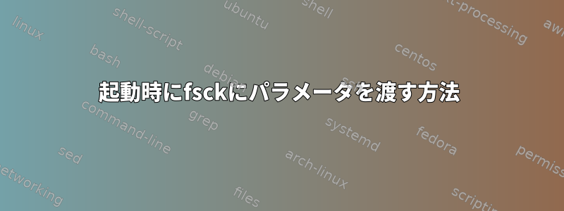 起動時にfsckにパラメータを渡す方法