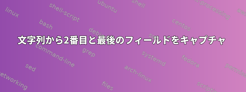 文字列から2番目と最後のフィールドをキャプチャ