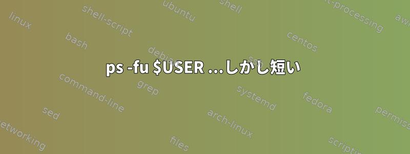 ps -fu $USER ...しかし短い