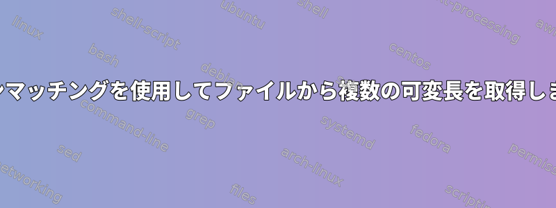 パターンマッチングを使用してファイルから複数の可変長を取得しますか？