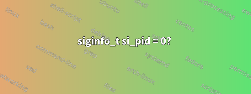 siginfo_t si_pid = 0?