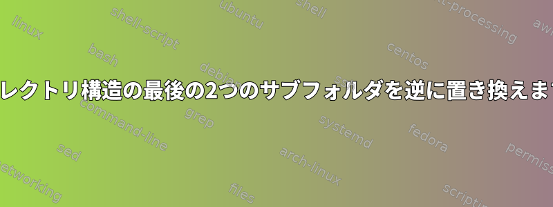 ディレクトリ構造の最後の2つのサブフォルダを逆に置き換えます。